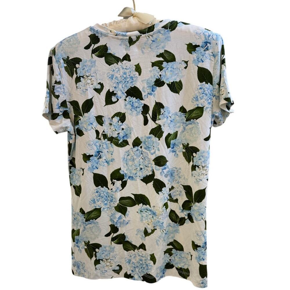 L'AGENCE Classic Tee -  Ressi Fitted Crewneck Hydrangea Floral - Size M - Picture 6 of 6